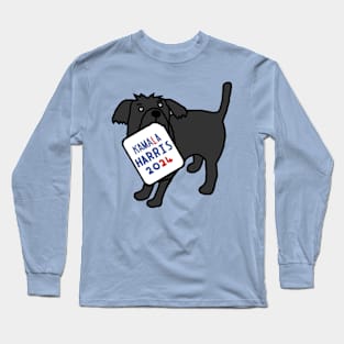 Cute Dog with Kamala Harris 2024 Sign Long Sleeve T-Shirt